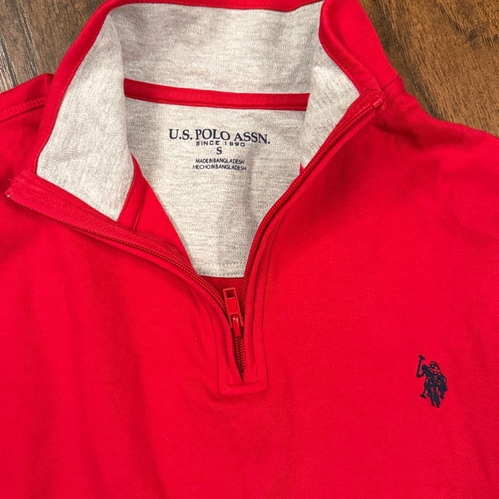 NWOT Polo Ralph Lauren Estate Ribbed Cotton 1/4 Zip in Red size small (O3) - Picture 2 of 5